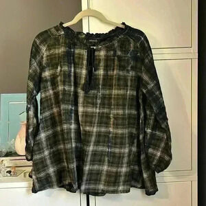 Plaid babydoll top